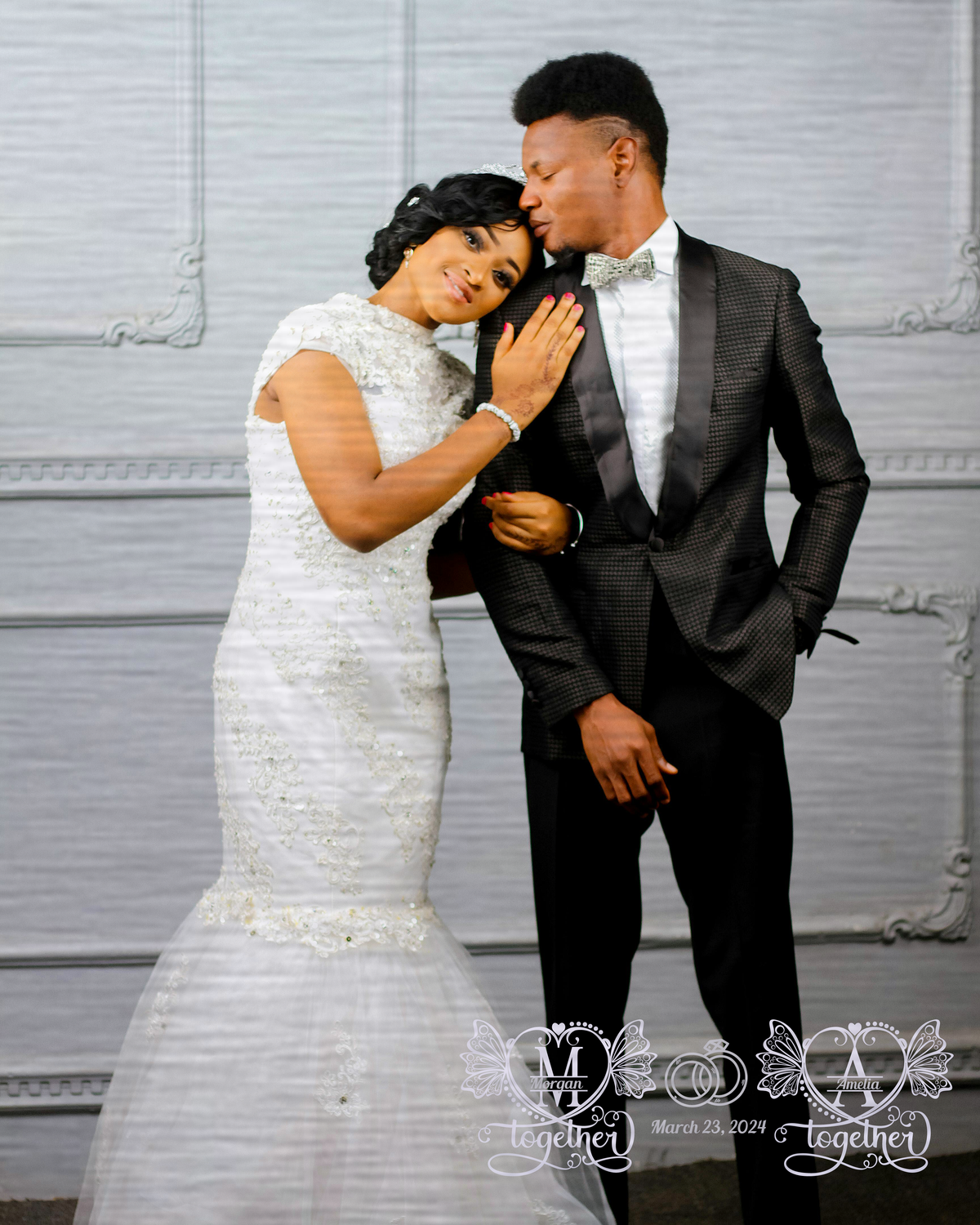Monogram Couples gift | Portrait Premium Brushed Metal