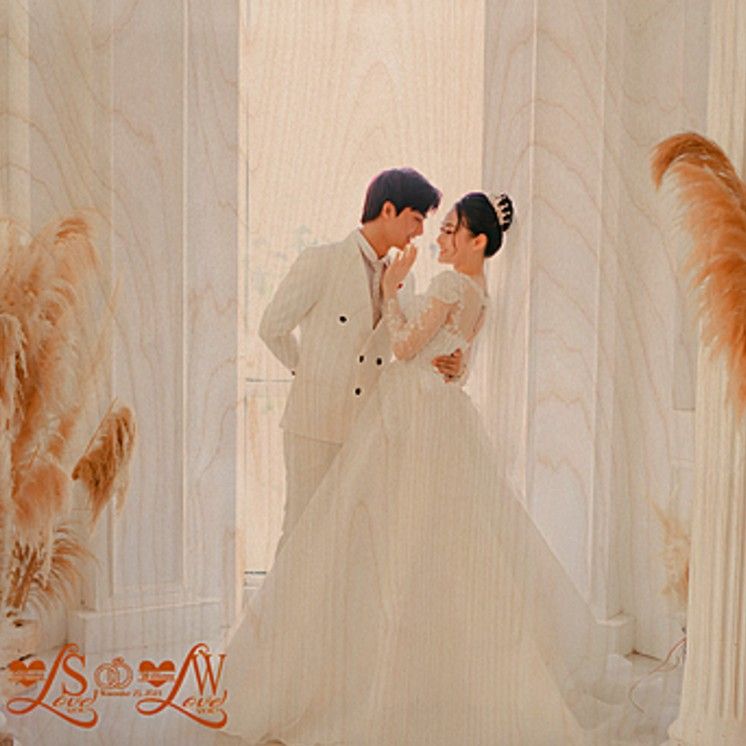 Monogram Couples gift | Square Budget-Friendly Wood Print