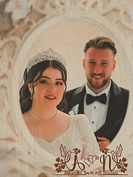 Monogram Couples gift | Portrait Budget-Friendly Wood panel