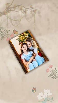 Personalized Unique, Rustic Photo Gift Photo on Painted Wood with bark