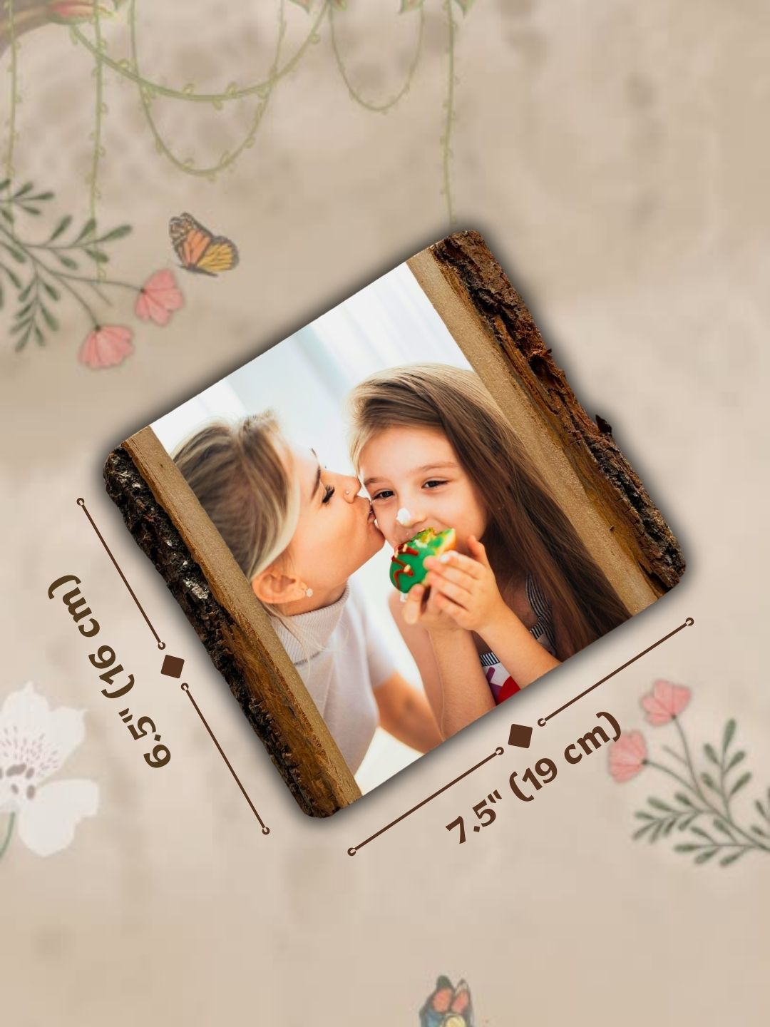 Personalized Rustic Gift | Photo Transfer to Mini wood with bark