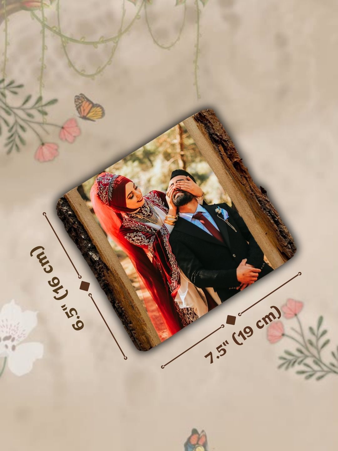 Rustic Wedding Gift | Photo Transfer to Mini wood with bark