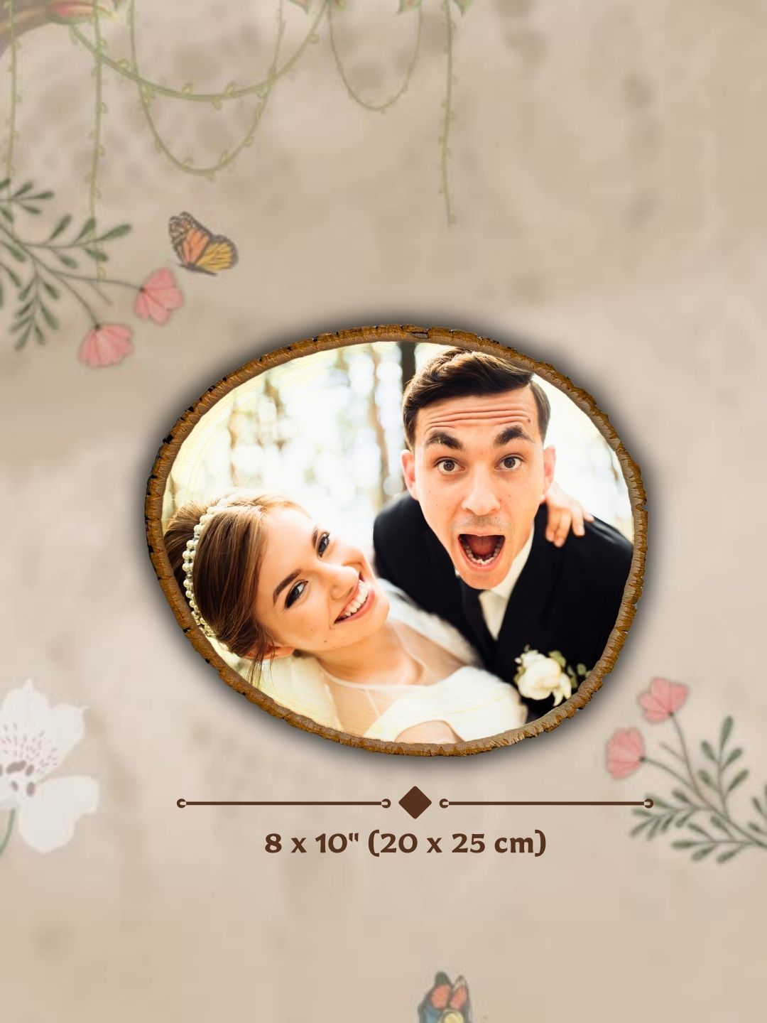 Rustic Wedding Décor | Custom Wedding Gift on Wood with Bark