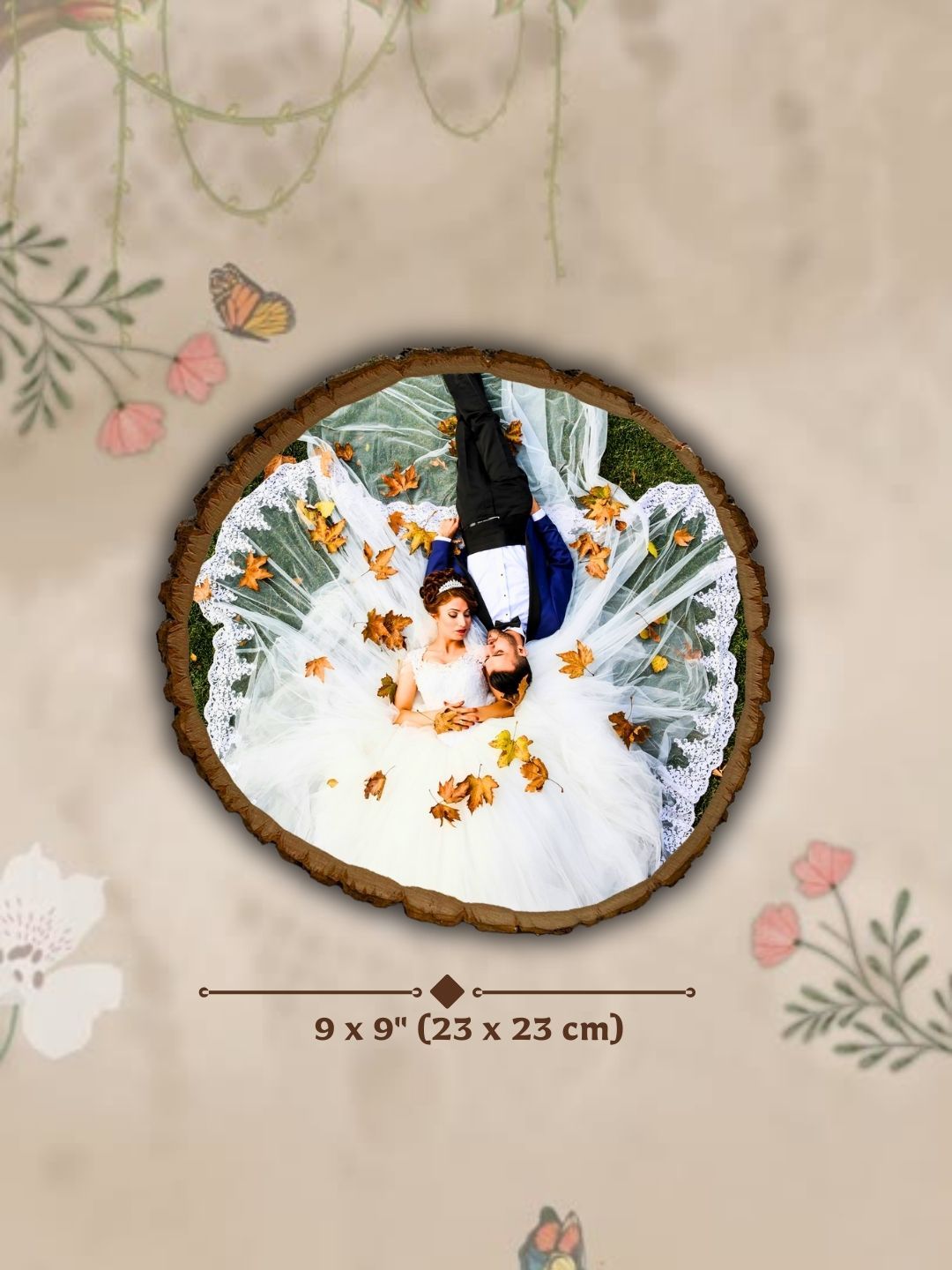Rustic Wedding Gift | Photo Print on Wood with Bark Edge