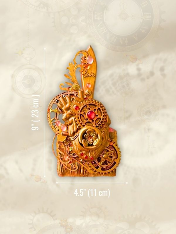 Steampunk Brush Moon Lover Mixed Media