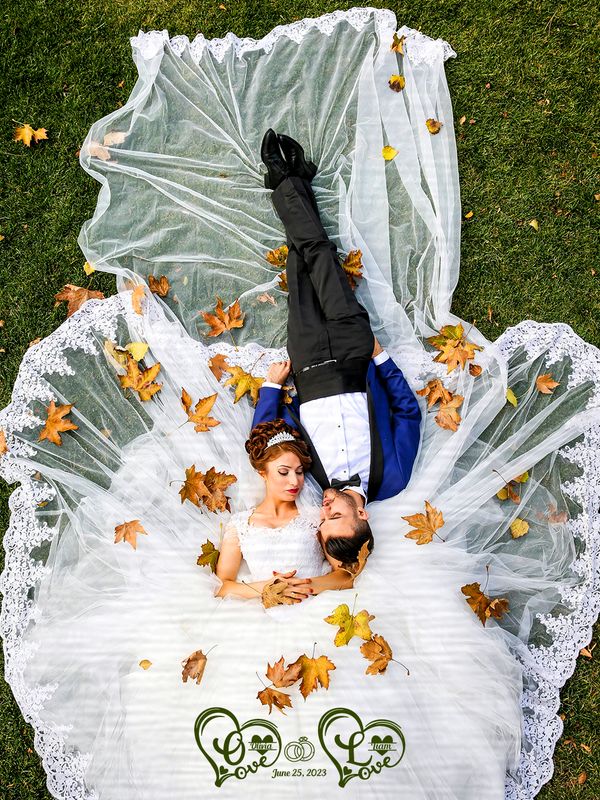 Monogram Couples gift | Portrait Budget-Friendly Brushed Metal