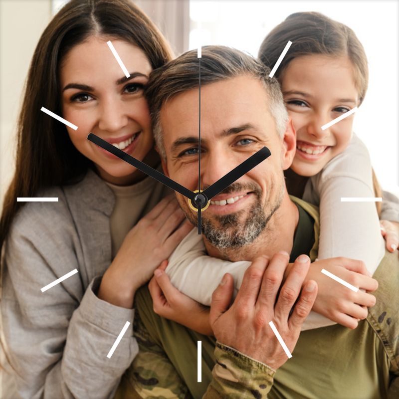 Custom Square Abstract Photo Clock Gift