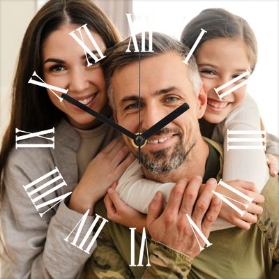 Custom Square Roman Photo Clock Gift