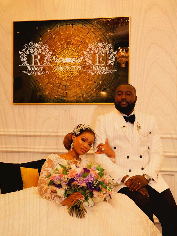 Monogram Couples gift | Portrait Premium Wood Print