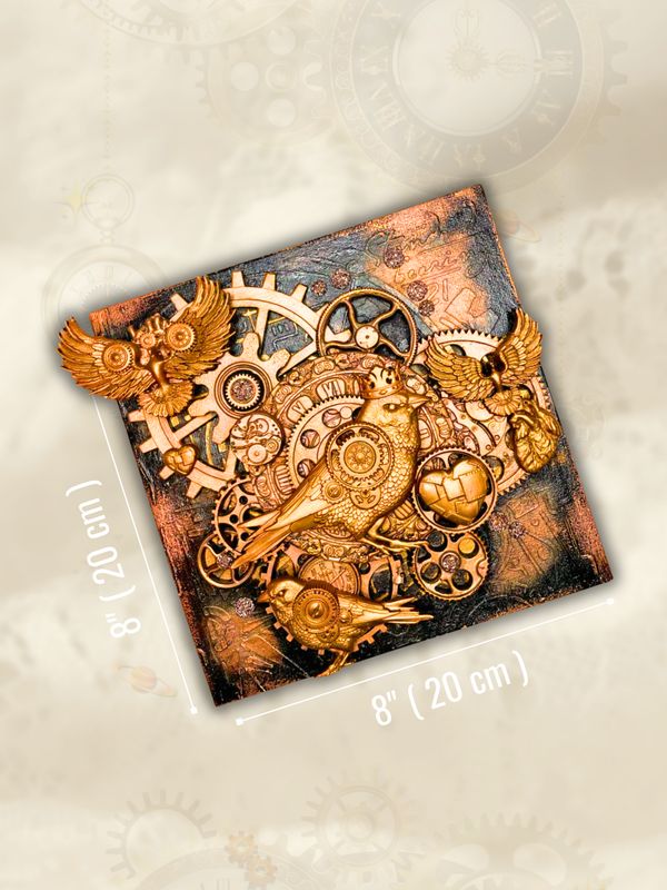 Unique Steampunk gift, Sculpture, original art industrial look,