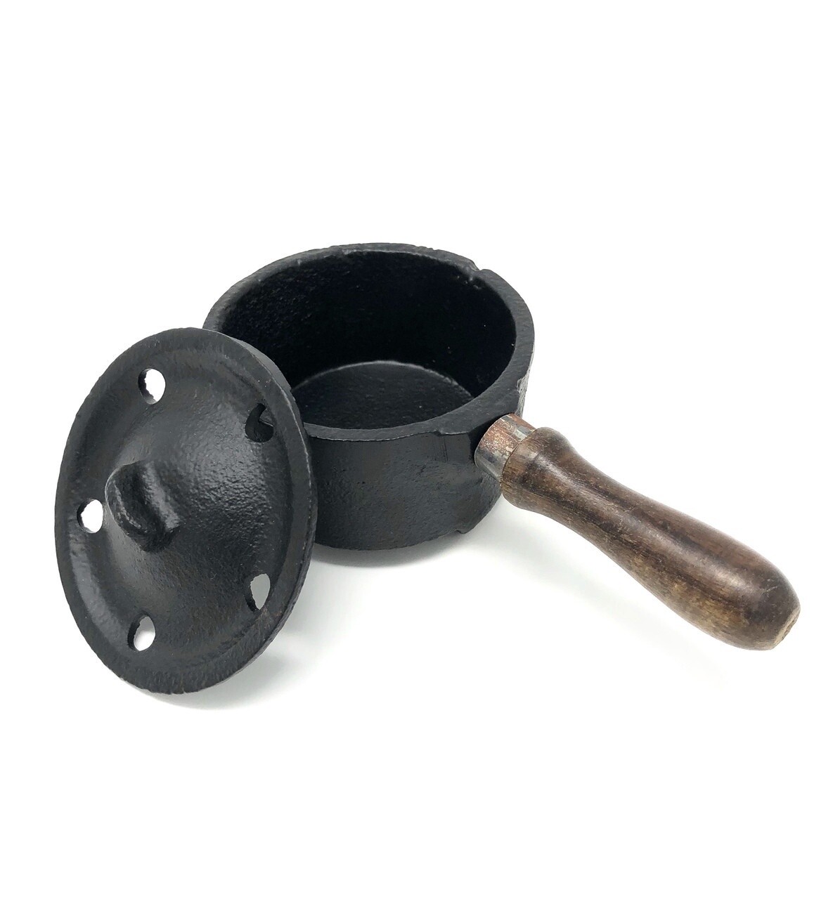 Cast Iron Cauldron with Wooden Handle