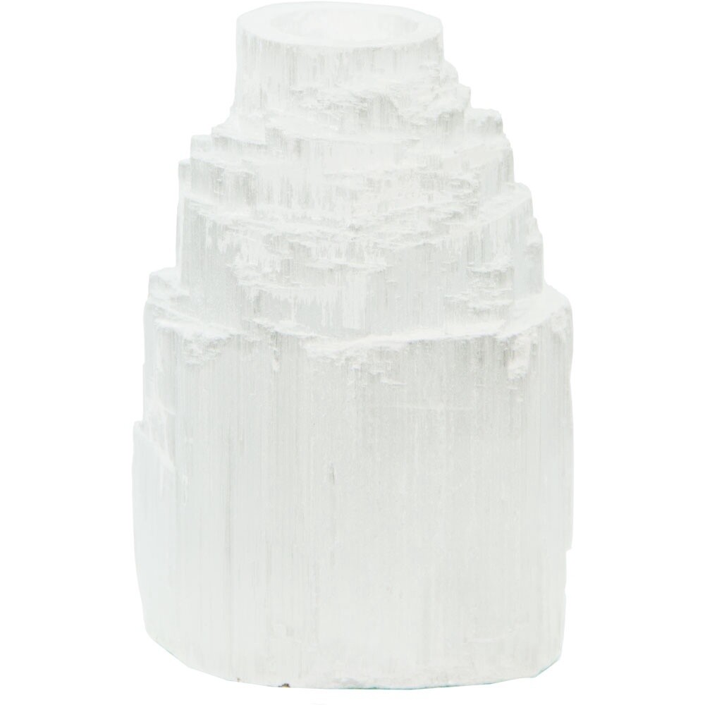 Mini Candle Holder Iceberg White Selenite
