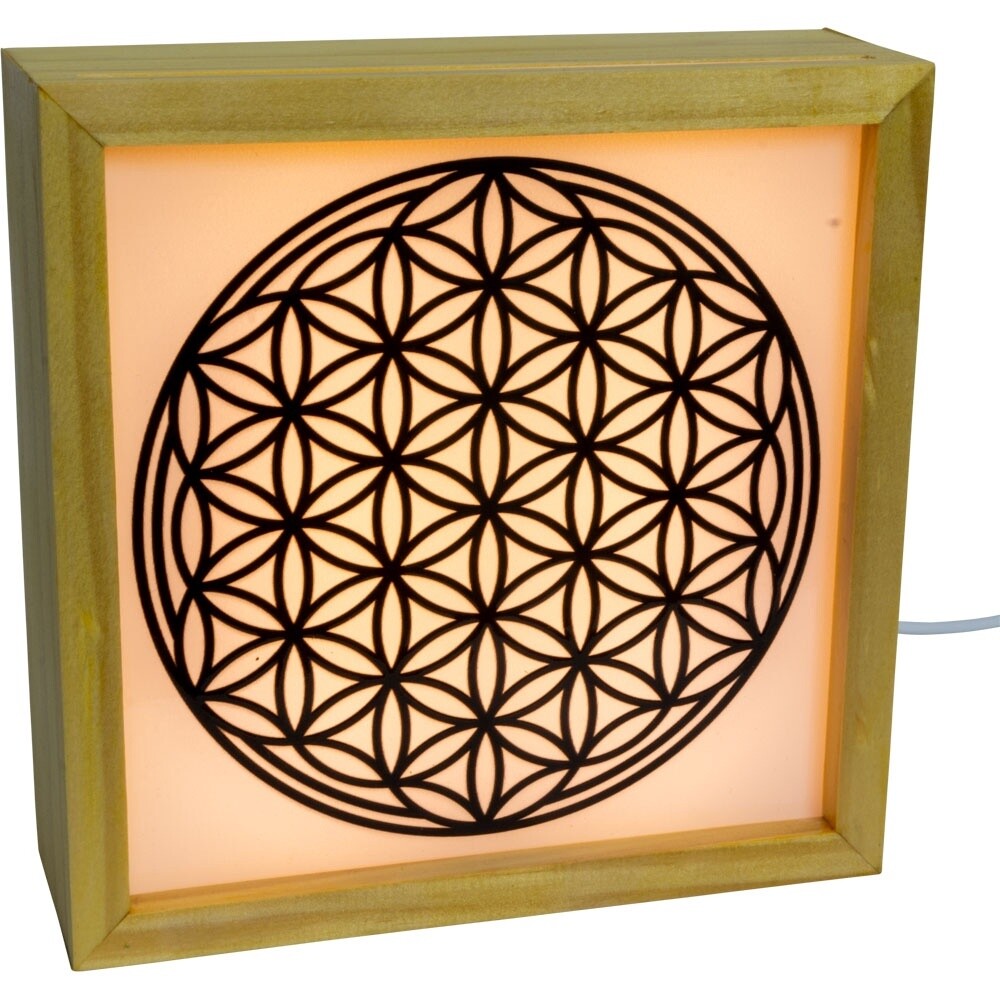 Wood Light Box w/ Changeable Glass &amp; USB Lamp