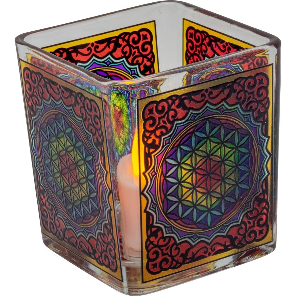 Handcrafted Glass Square Votive Holder