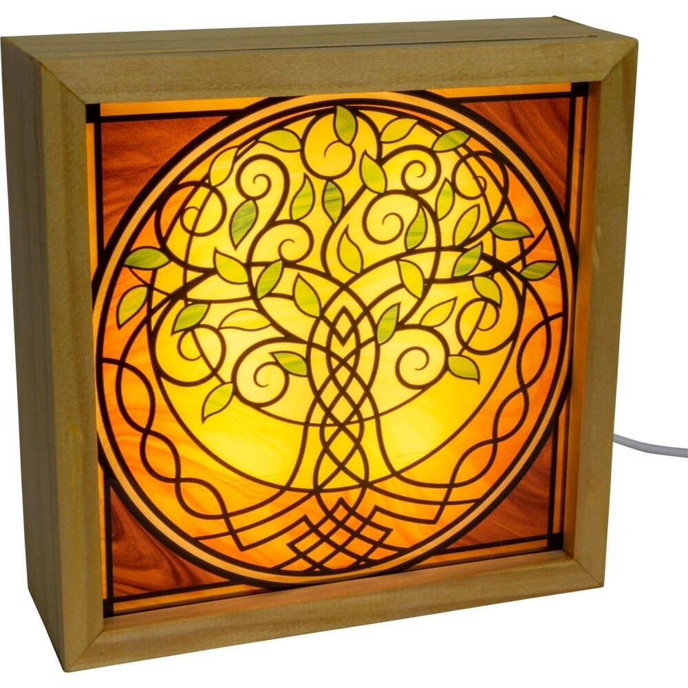 Wood Light Box w/ Changeable Glass &amp; USB Lamp