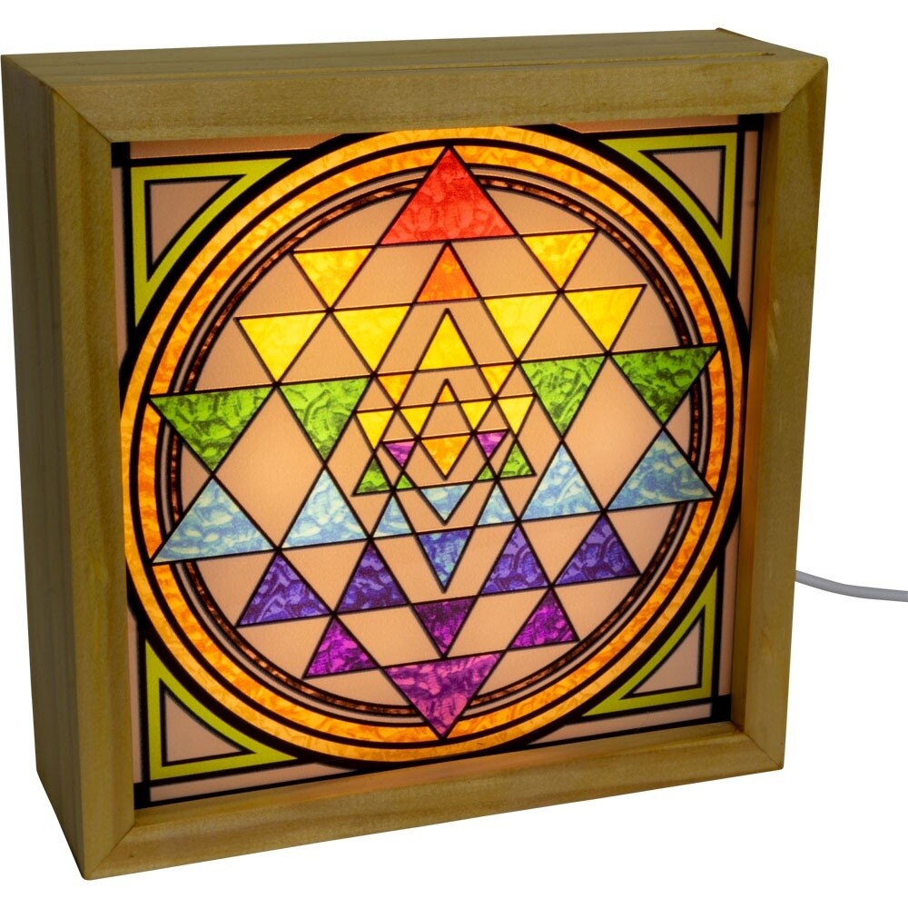 Wood Light Box w/ Changeable Glass &amp; USB Lamp