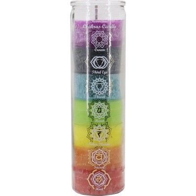 7 Day Glass Prayer Candle - 7 Chakra