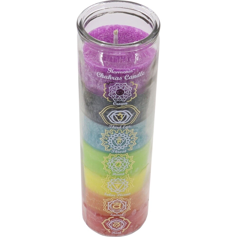 7 Day Glass Prayer Candle - 7 Chakra