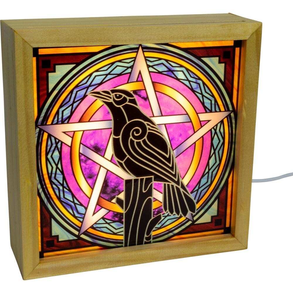 Wood Light Box w/ Changeable Glass &amp; USB Lamp