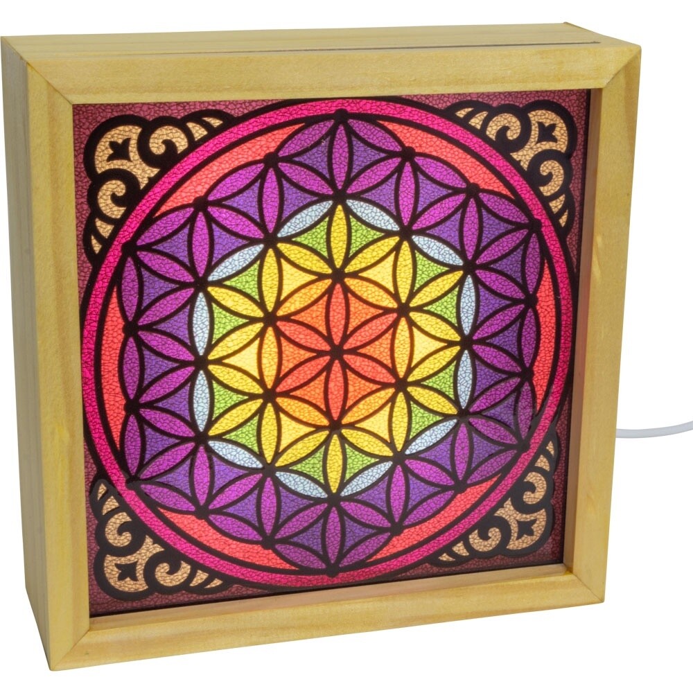 Wood Light Box w/ Changeable Glass &amp; USB Lamp