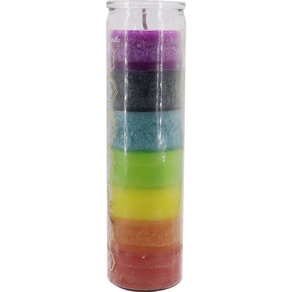 7 Day Glass Prayer Candle - 7 Chakra