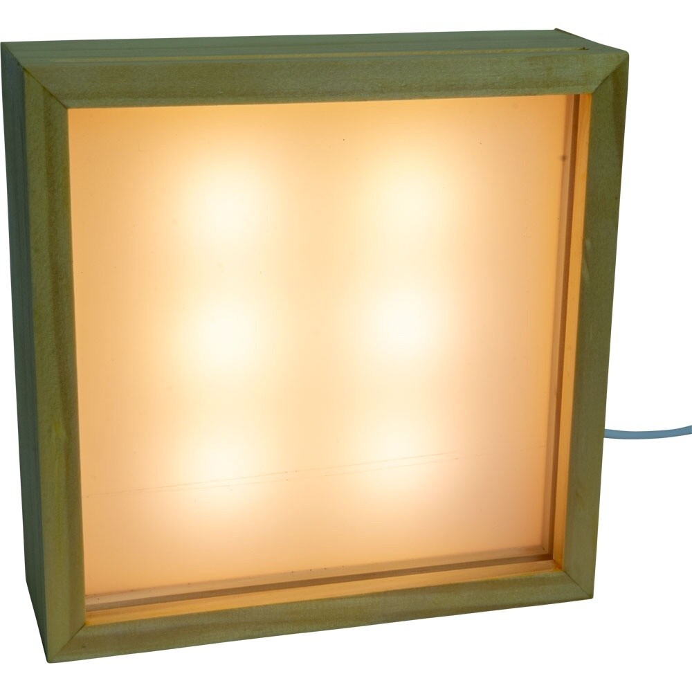 Wood Light Box w/ Changeable Glass &amp; USB Lamp