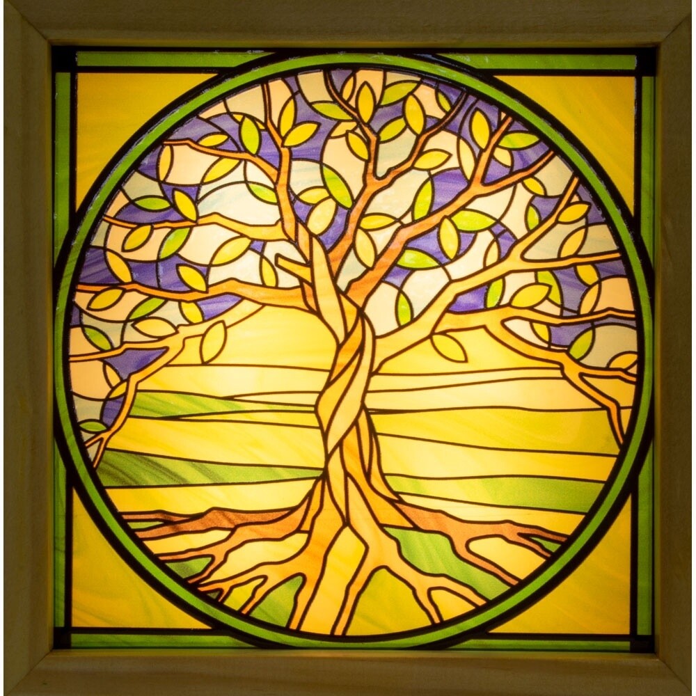 Wood Light Box w/ Changeable Glass &amp; USB Lamp