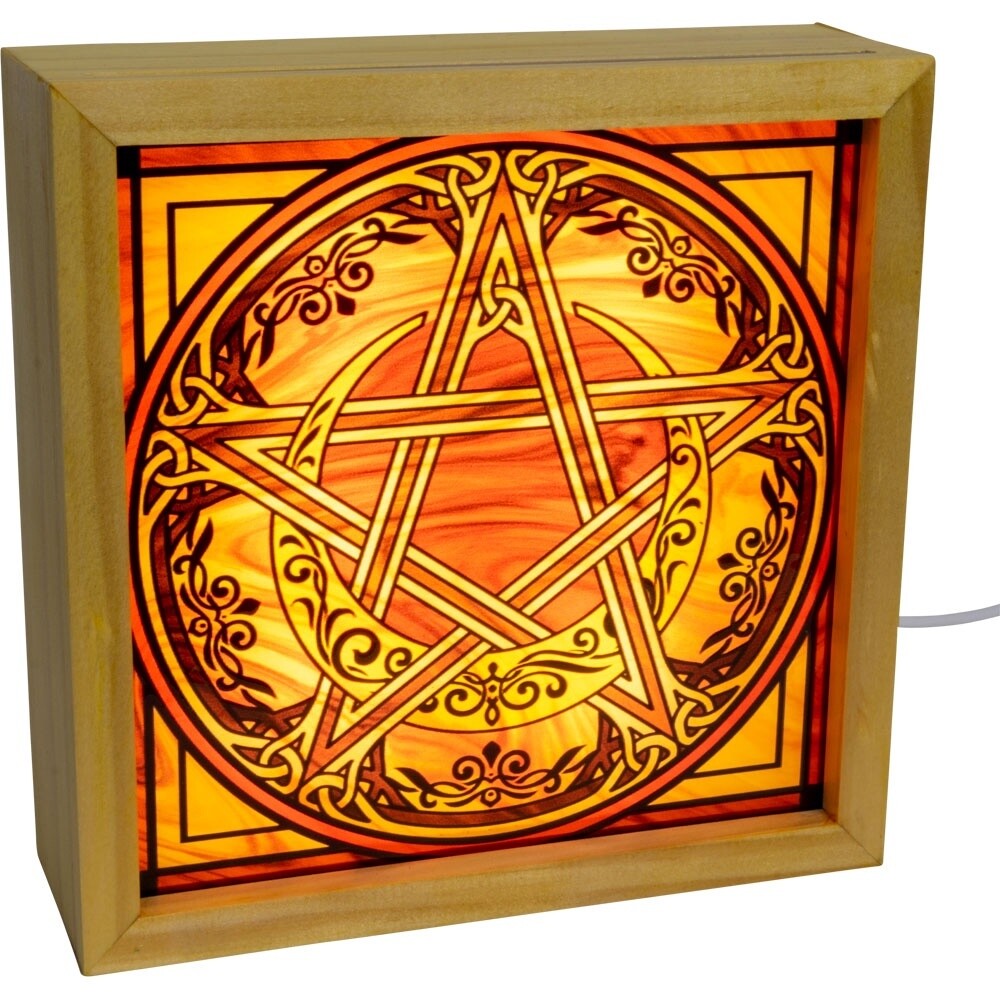 Wood Light Box w/ Changeable Glass &amp; USB Lamp