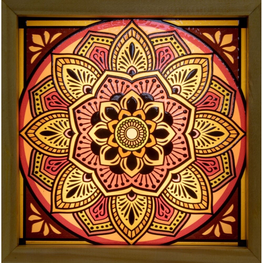 Wood Light Box w/ Changeable Glass &amp; USB Lamp
