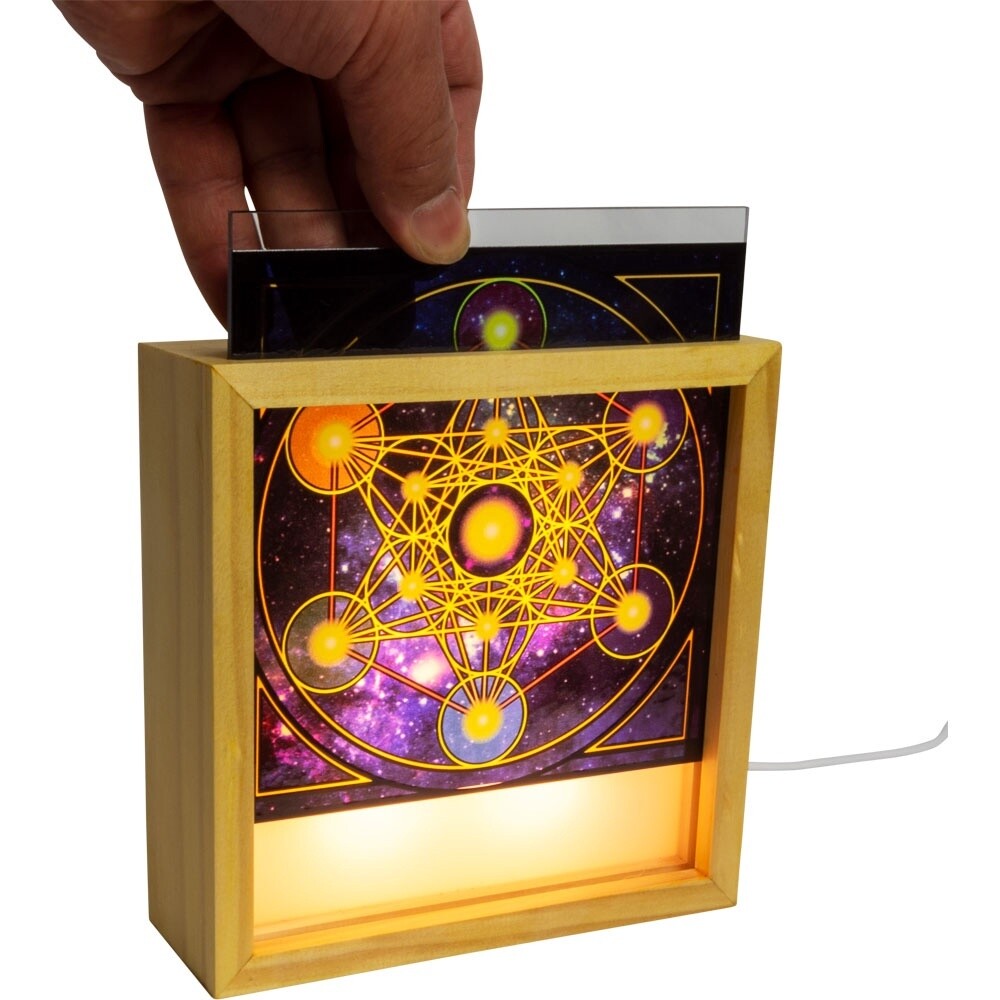 Wood Light Box w/ Changeable Glass &amp; USB Lamp