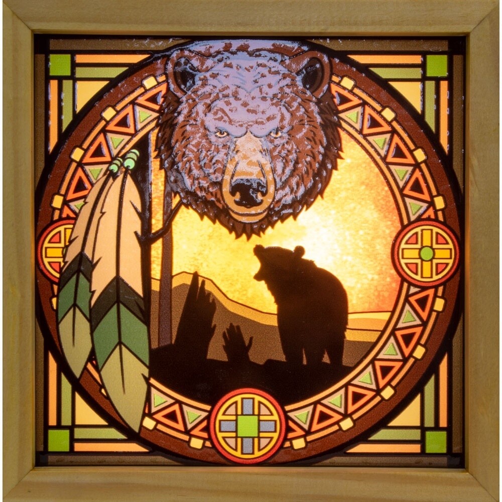 Wood Light Box w/ Changeable Glass &amp; USB Lamp
