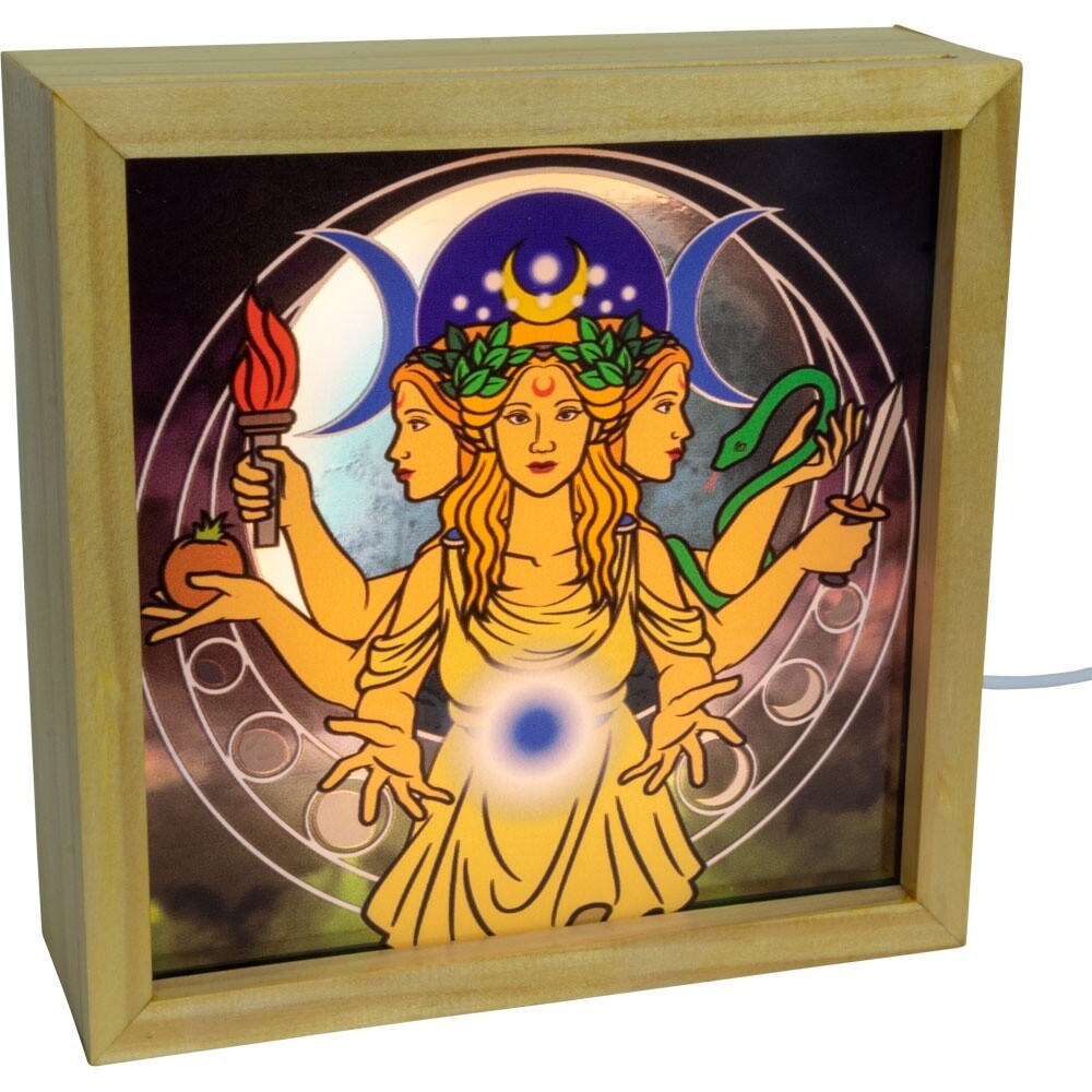 Wood Light Box w/ Changeable Glass &amp; USB Lamp