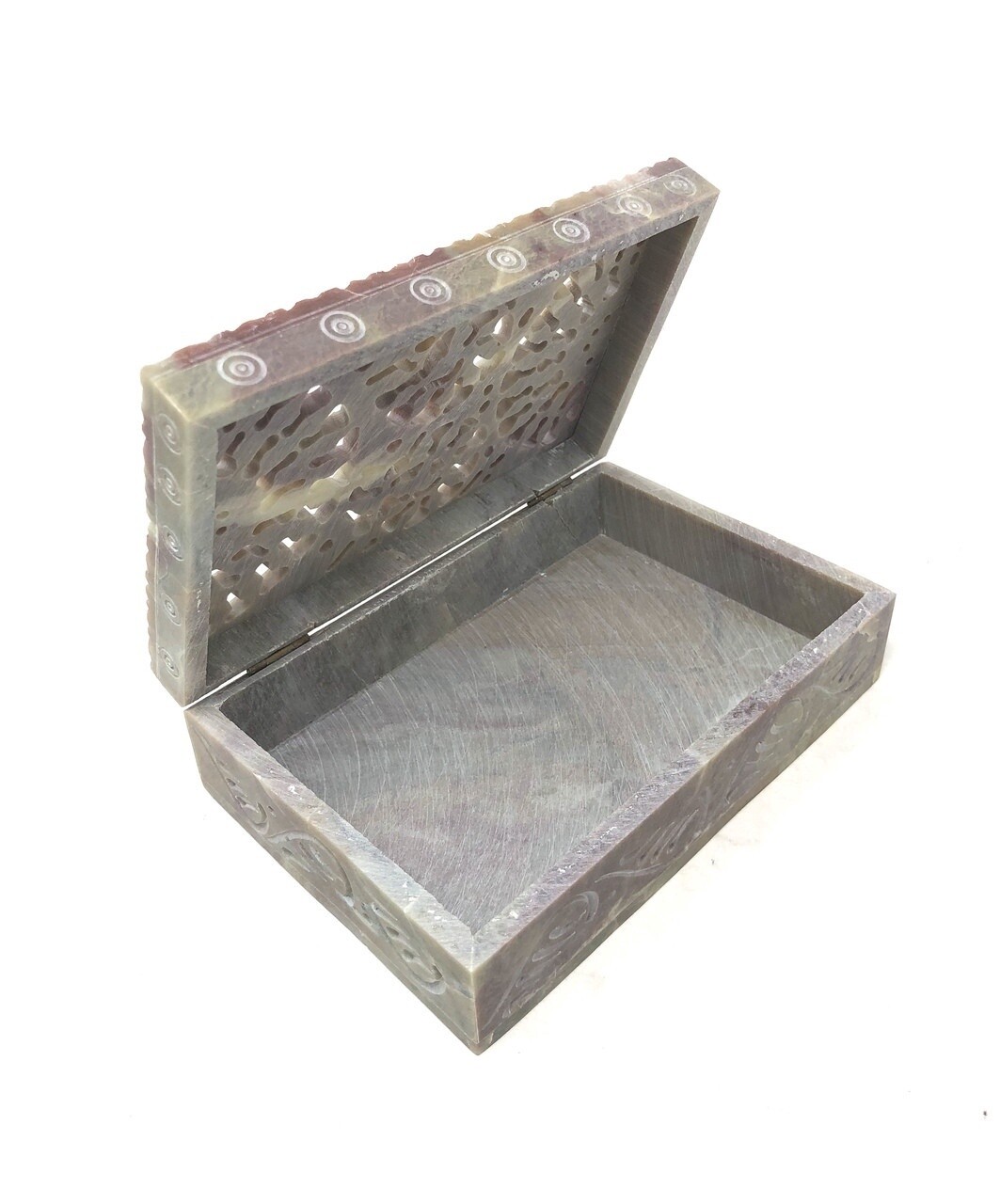 Stone Storage Box Net Carving 6&quot;x4&quot;