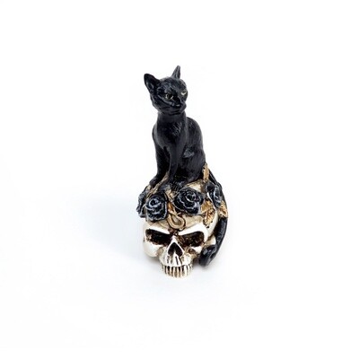 Black Cat Skull Miniature