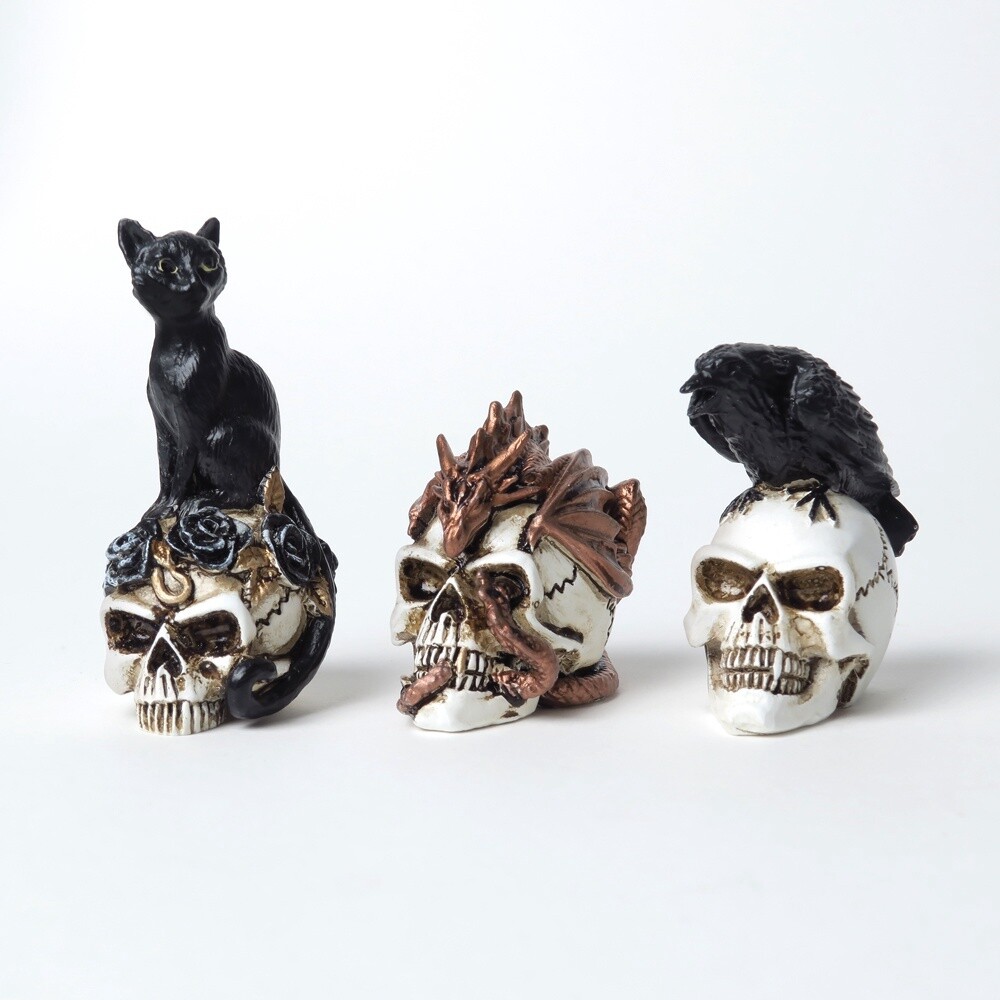 Black Cat Skull Miniature
