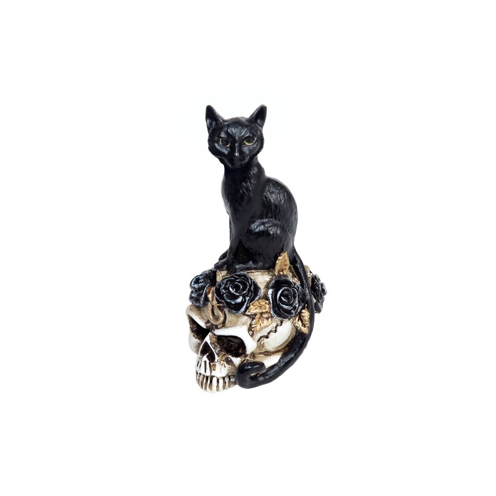 Black Cat Skull Miniature