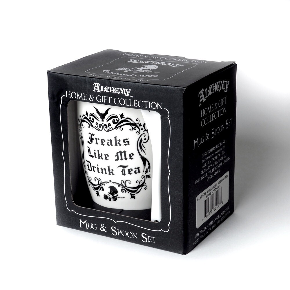 Freaks Like Me Drink Tea - Mug and Spoon Set