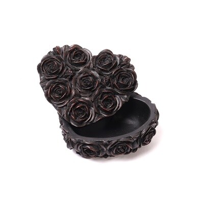 Rose Heart Box - Black