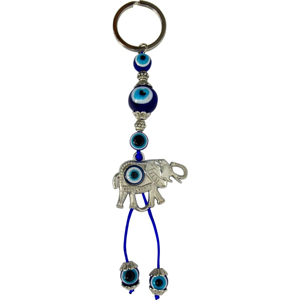 Evil Eye Talisman Key Ring - Elephant w/ Evil Eye
