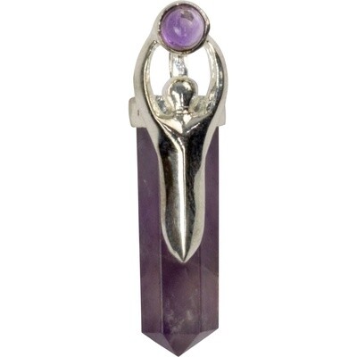 Goddess Pendant w/ Amethyst Gem - Amethyst Point