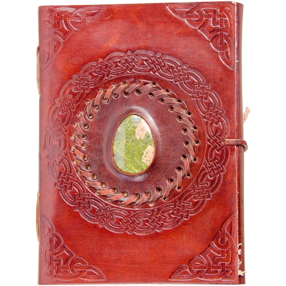 Leather Journal with Stone - Astd Stones