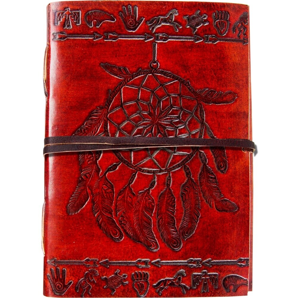 Leather Journal with Strap - Dream Catcher