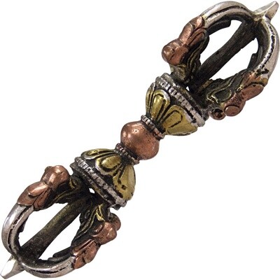 Ritual Tool 4.25in Double Dorje - Brass &amp; Copper