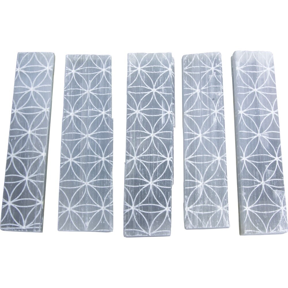 Rough Selenite Wands - Flower of Life