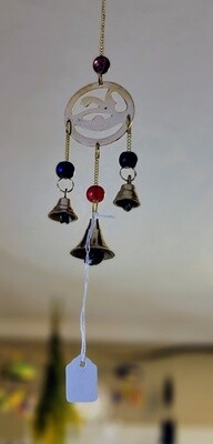 Brass Wind Chime With Beads - Egyptian Eye