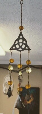 Triquetra Brass Wind Chime With Beads