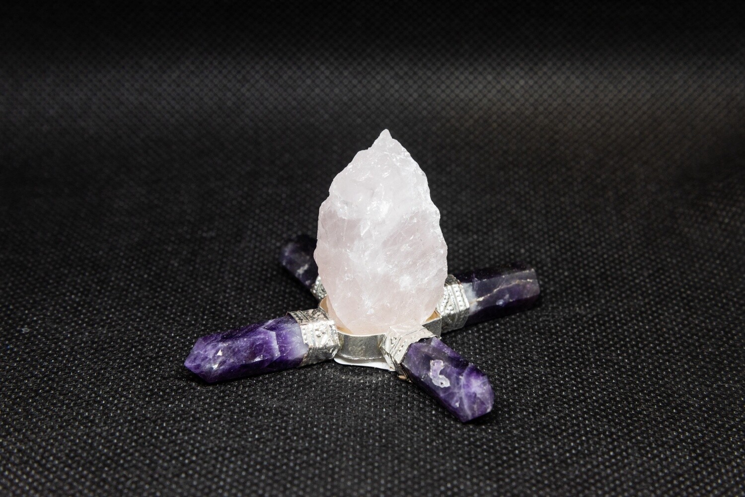 Rose Quartz Pyramid &amp; Amethyst Aura Energy Generator