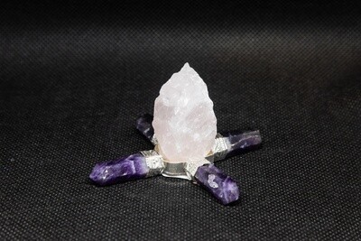 Rose Quartz Pyramid &amp; Amethyst Aura Energy Generator