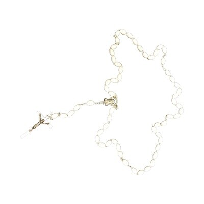 White Plastic Bead Rosary /ea