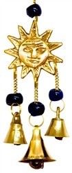 Sun Brass Wind Chime With Beads